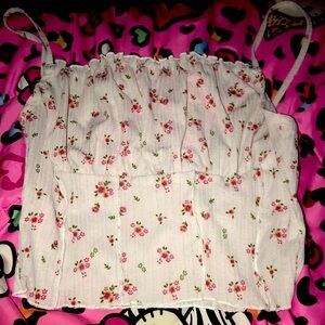 Floral White Tank Top
